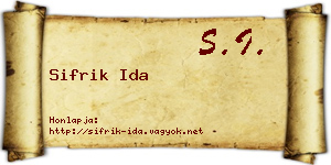 Sifrik Ida névjegykártya